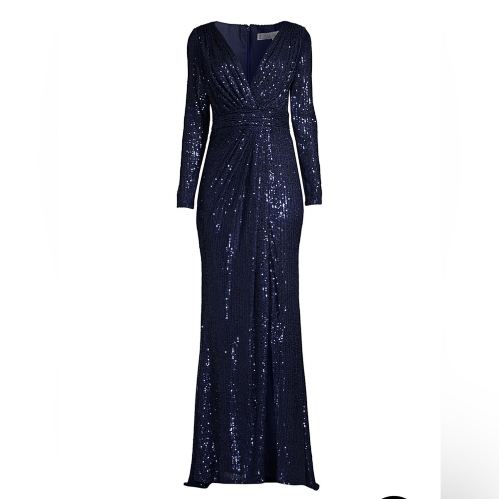 IEENA for Mac Duggal Blue Sequin Gown. Worn once. Size 2.